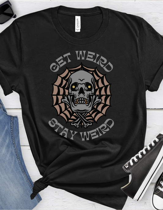 Get Weird Stay Weird Tattoo T-shirt / Traditional Tattoo Tee Shirt / Punk Rock Clothing Tshirt Rockabilly Psychobilly Freak Goth - Foxlark Crystal Jewelry
