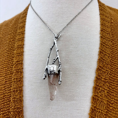 Rutilated Quartz Crystal Necklace in Silver / Sticks & Stones Collection