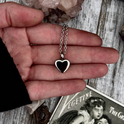 Tiny Heart Urn Necklace - Stainless Steel / Cremation Necklace Memorial Jewelry
