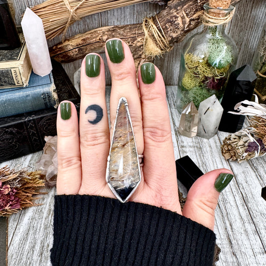 Fossilized Palm Root Ring Size 8  / Foxlark Crystal Jewelry Collection