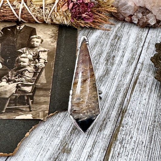 Fossilized Palm Root Ring Size 8  / Foxlark Crystal Jewelry Collection