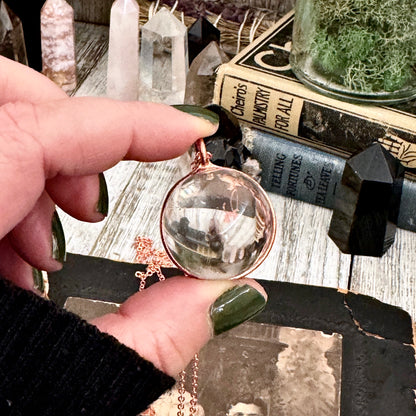 Clear Quartz Crystal Ball Necklace in Copper / Foxlark Collection