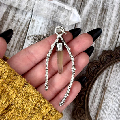 Phantom Quartz Crystal Necklace in Silver / Sticks & Stones Collection