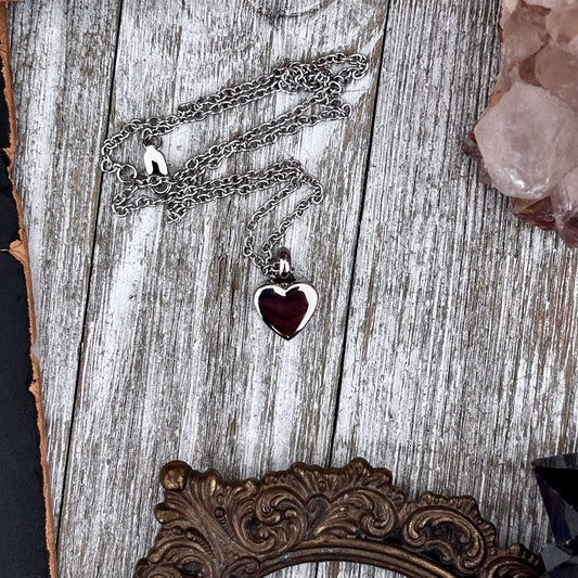 Tiny Heart Urn Necklace - Stainless Steel / Cremation Necklace Memorial Jewelry
