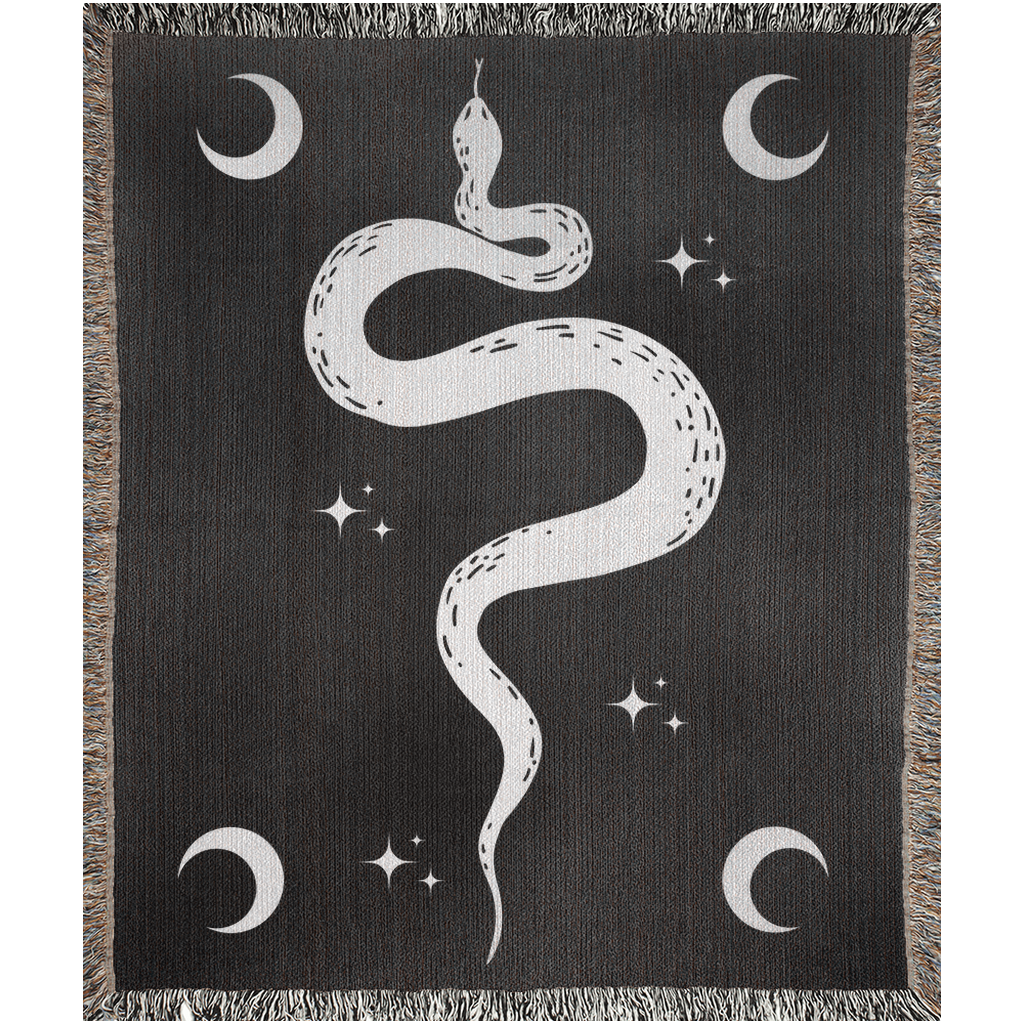 Snake and Moons - Woven Blanket