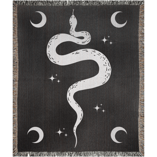 Snake and Moons - Woven Blanket