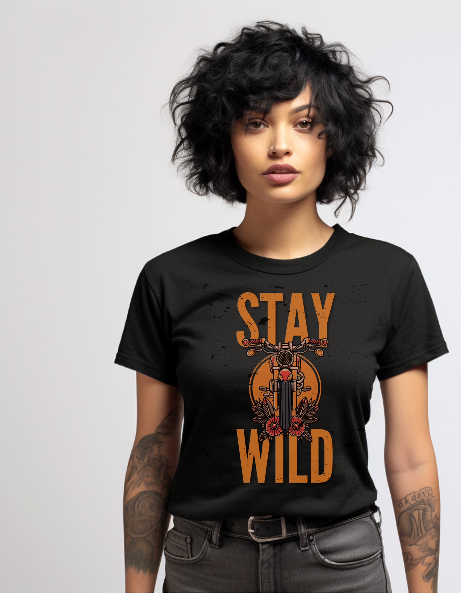 Stay Wild Tattoo T-shirt / Traditional Tattoo Tee Shirt / Punk Rock Clothing Tshirt Rockabilly Psychobilly Freak Goth - Foxlark Crystal Jewelry