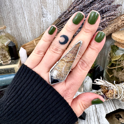 Fossilized Palm Root Ring Size 8  / Foxlark Crystal Jewelry Collection
