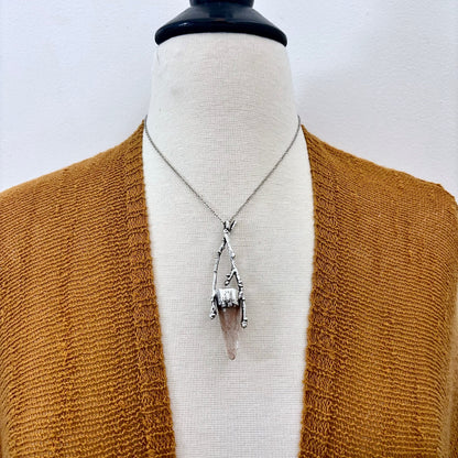 Rutilated Quartz Crystal Necklace in Silver / Sticks & Stones Collection