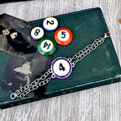 Playing Games - #4 Pool Ball Bracelet Fine Silver / One of a Kind.