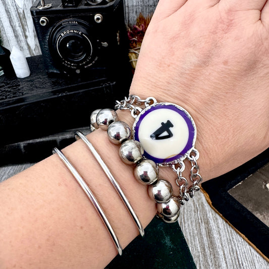 Playing Games - #4 Pool Ball Bracelet Fine Silver / One of a Kind.