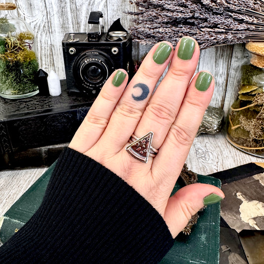 Lucky Penny Club - Pizza Slice Ring Size 8 or 9  Fine Silver - Foxlark Collection