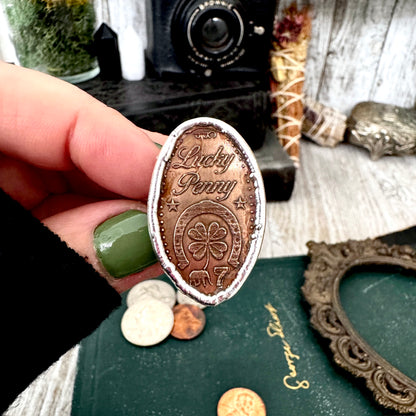Lucky Penny Club - Lucky Penny Pressed Penny Ring Fine Silver Size 8 / One of a Kind