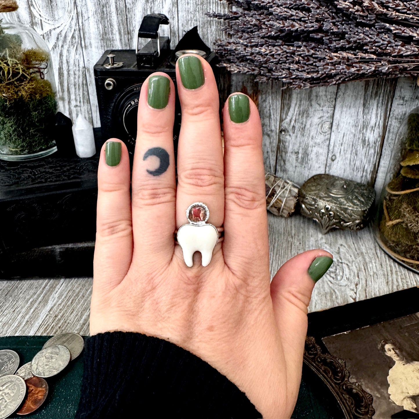 Lucky Penny Club - Tooth Fairy Ring Fine Silver Size 10 / One of a Kind