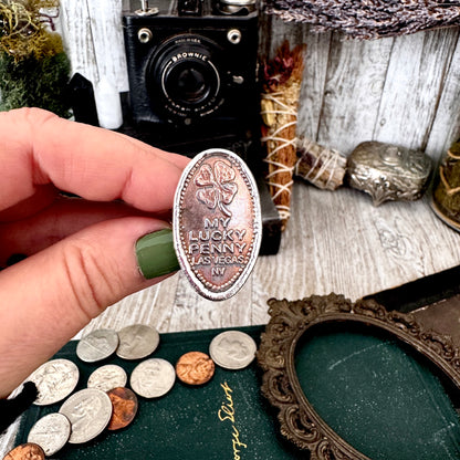Lucky Penny Club - Vintage My Lucky Penny Pressed Penny Ring Fine Silver Size 10.5 / One of a Kind