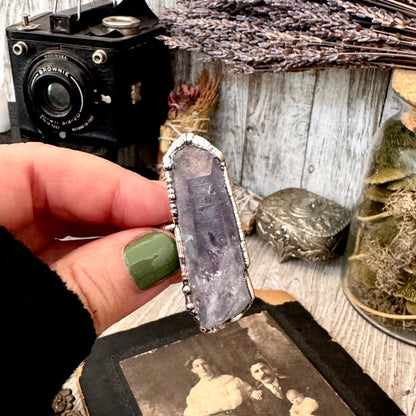 The Colossal Collection - Aqua Aura Quartz Crystal Ring Set in Fine Silver Size 10 / One of a Kind FOXLARK