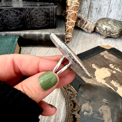 The Colossal Collection - Fancy Moss Agate Crystal Ring Set in Fine Silver Size 8.5 / One of a Kind FOXLARK