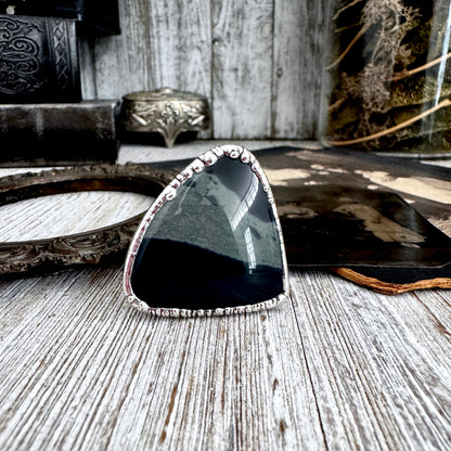 The Colossal Collection - Spiderweb Obsidian Crystal Ring Fine Silver Size 9.5 / Foxlark Collection - One of a Kind