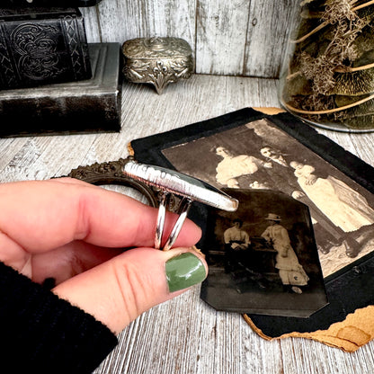 The Colossal Collection - Spiderweb Obsidian Crystal Ring Fine Silver Size 9.5 / Foxlark Collection - One of a Kind
