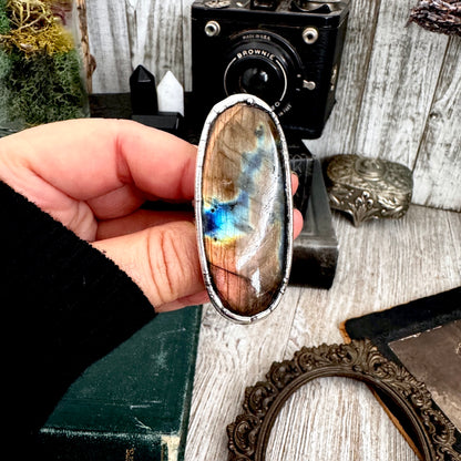 The Colossal Collection - Labradorite Crystal Ring Fine Silver Size 10 / Foxlark Collection - One of a Kind