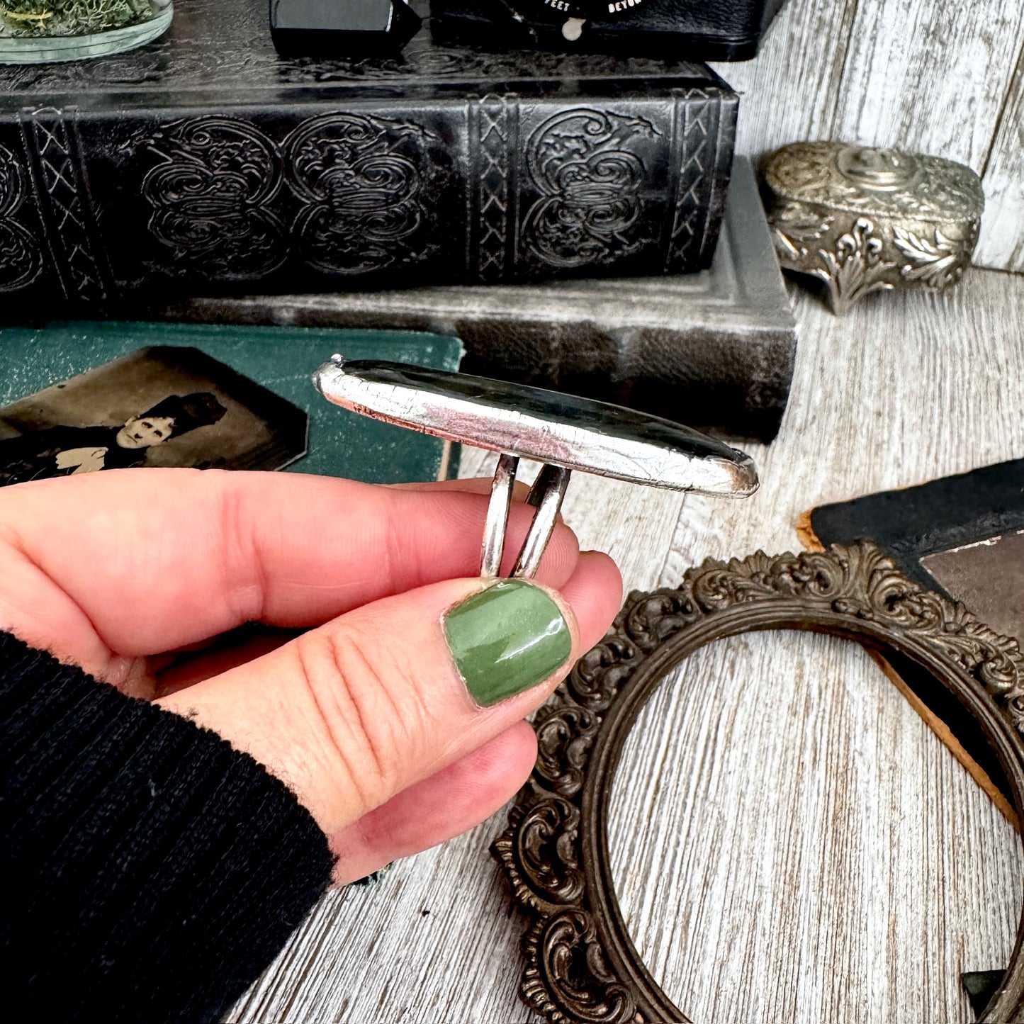 The Colossal Collection - Labradorite Crystal Ring Fine Silver Size 10 / Foxlark Collection - One of a Kind