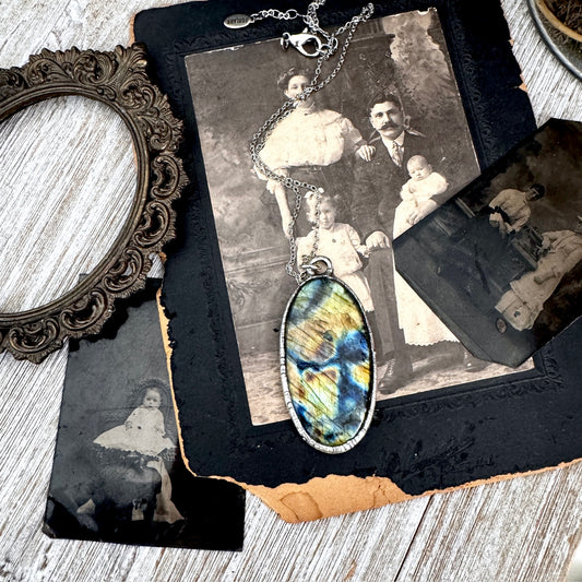The Colossal Collection - Blue Labradorite Necklace in Fine Silver / One of a Kind