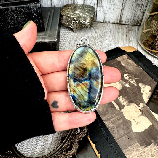 The Colossal Collection - Blue Labradorite Necklace in Fine Silver / One of a Kind
