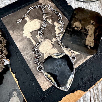 The Colossal Collection - Dendritic Agate Crystal Necklace Fine Silver / Foxlark Collection