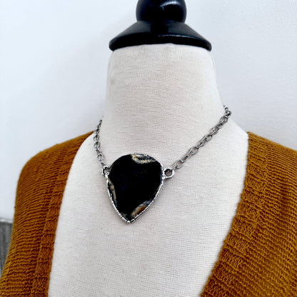 The Colossal Collection - Dendritic Agate Crystal Necklace Fine Silver / Foxlark Collection