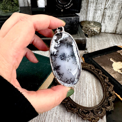 The Colossal Collection - Dendritic Agate Crystal Necklace Fine Silver / One of a Kind