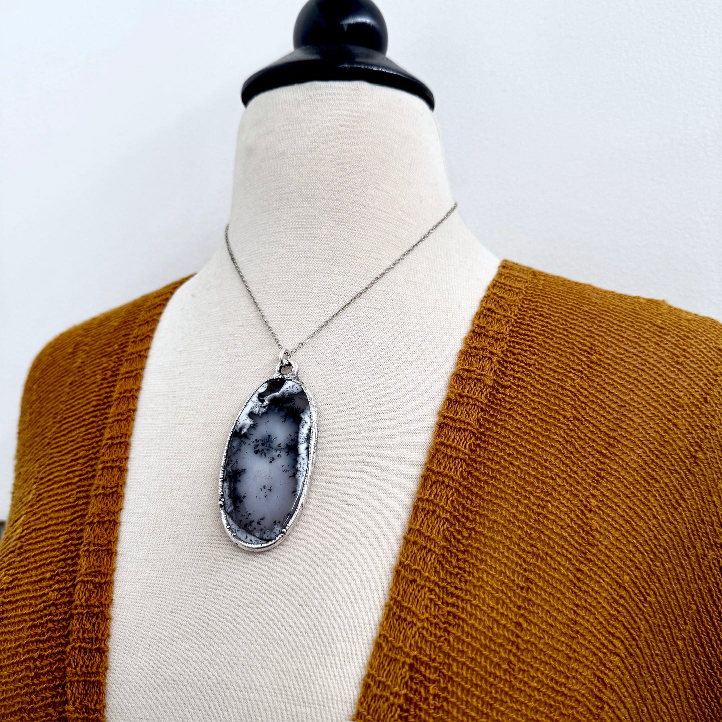 The Colossal Collection - Dendritic Agate Crystal Necklace Fine Silver / One of a Kind