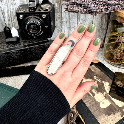 The Colossal Collection - Raw Clear Quartz Crystal Ring Fine Silver Size 7.5 / One of a Kind