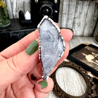 The Colossal Collection - Aqua Aura Quartz Crystal Ring Set in Fine Silver Size 8 / One of a Kind FOXLARK