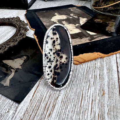 The Colossal Collection - Montana Moss Agate Crystal Ring Fine Silver Size 10.5 /One of a Kind FOXLARK