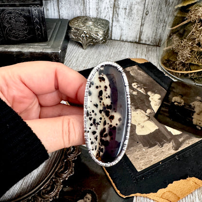 The Colossal Collection - Montana Moss Agate Crystal Ring Fine Silver Size 10.5 /One of a Kind FOXLARK