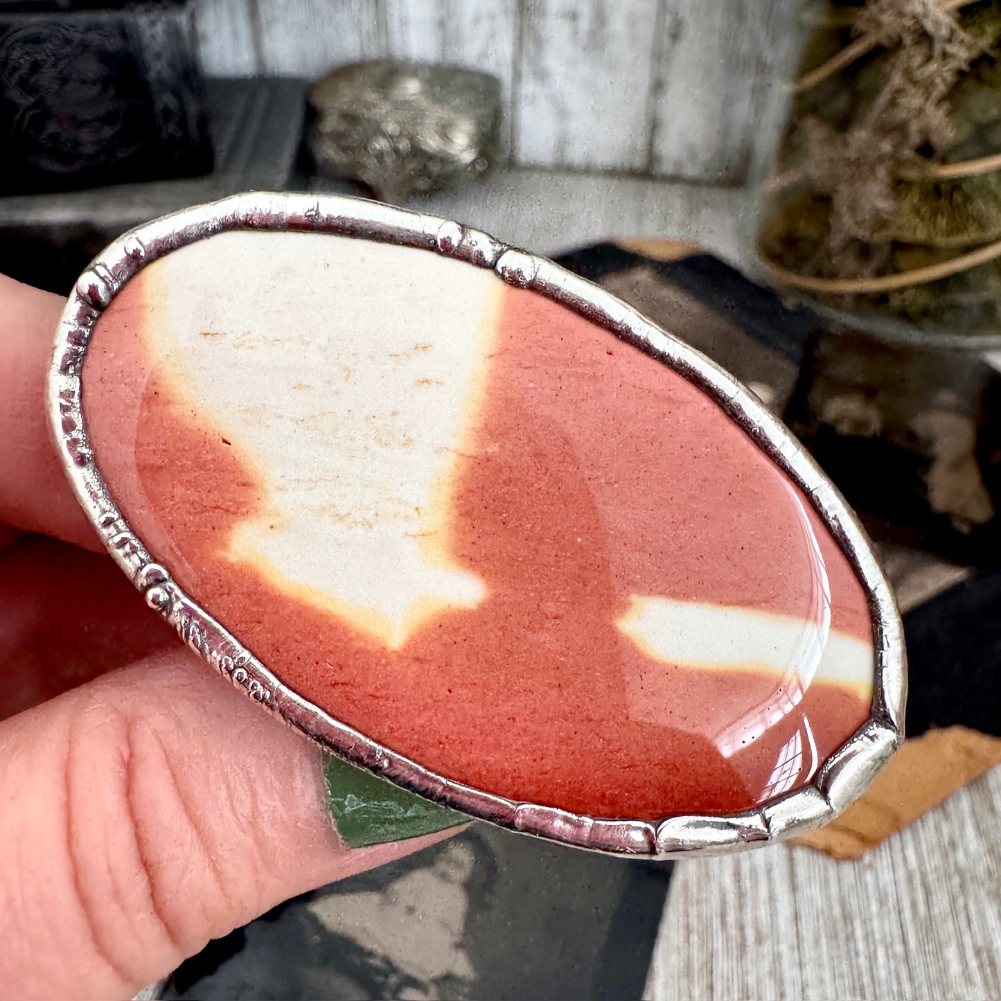 The Colossal Collection - Mookaite Ring Fine Silver Size 11 / One of a Kind