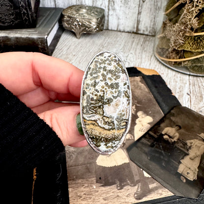 The Colossal Collection - Ocean Jasper Ring Set in Fine Silver Size 7 / One of a Kind FOXLARK
