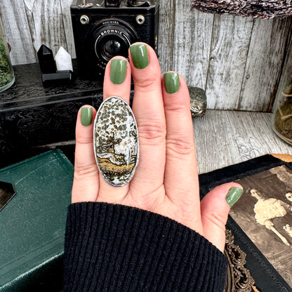 The Colossal Collection - Ocean Jasper Ring Set in Fine Silver Size 7 / One of a Kind FOXLARK