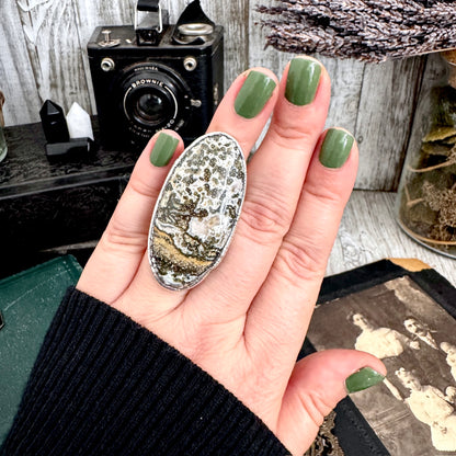 The Colossal Collection - Ocean Jasper Ring Set in Fine Silver Size 7 / One of a Kind FOXLARK