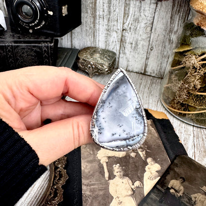 The Colossal Collection -Dendritic Agate Crystal Ring Set in Fine Silver Size 10 / One of a Kind