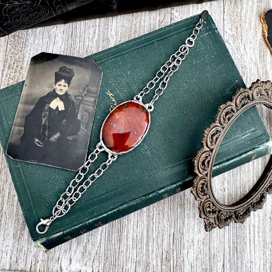 The Colossal Collection - Red Jasper Crystal Bracelet Fine Silver / One of a Kind