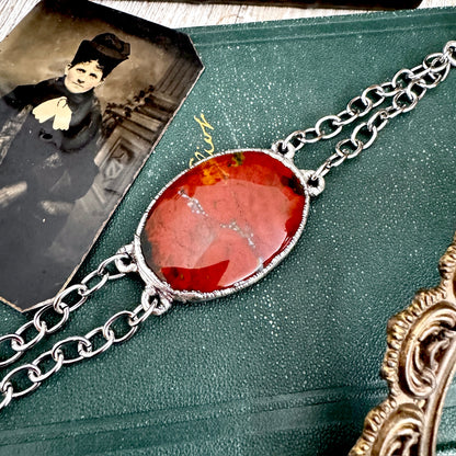 The Colossal Collection - Red Jasper Crystal Bracelet Fine Silver / One of a Kind