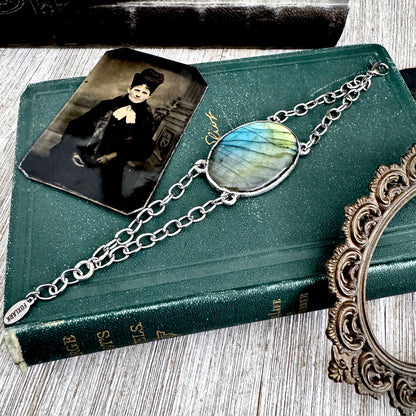 The Colossal Collection - Labradorite Crystal Bracelet Fine Silver / One of a Kind