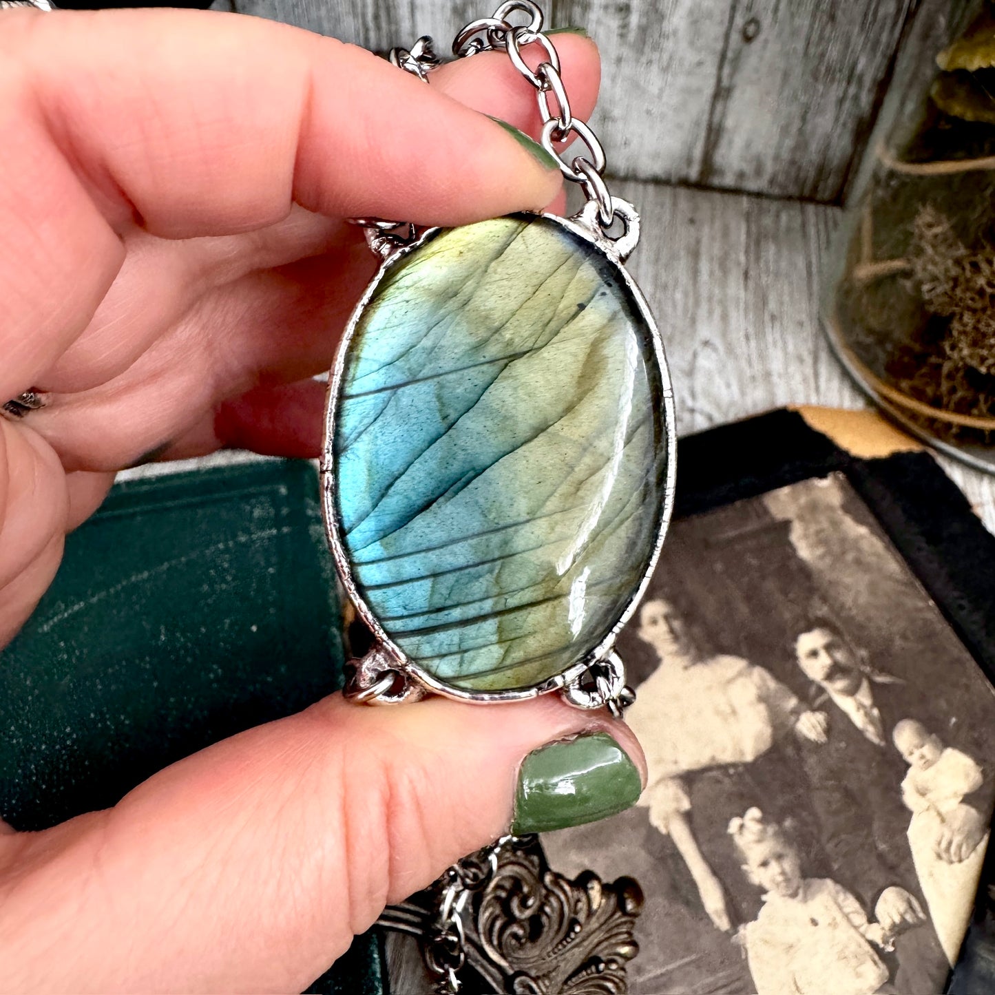 The Colossal Collection - Labradorite Crystal Bracelet Fine Silver / One of a Kind