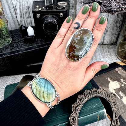 The Colossal Collection - Labradorite Crystal Bracelet Fine Silver / One of a Kind