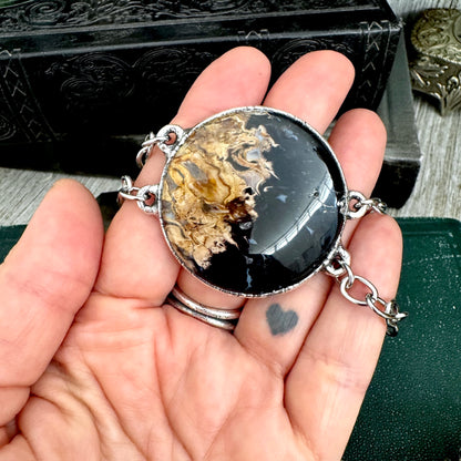 The Colossal Collection - Fossilized Palm Root Crystal Bracelet Fine Silver / One of a Kind