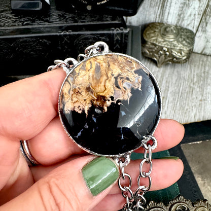 The Colossal Collection - Fossilized Palm Root Crystal Bracelet Fine Silver / One of a Kind