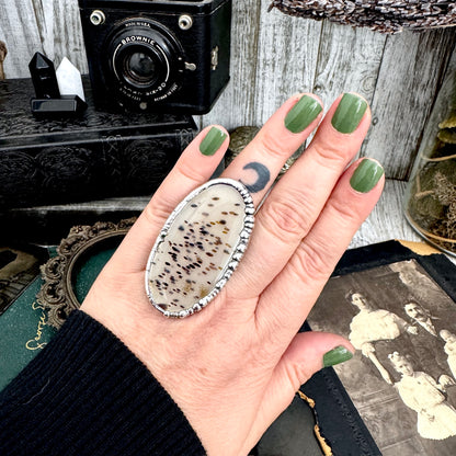 The Colossal Collection - Montana Moss Agate Crystal Ring Fine Silver Size 8 / Foxlark Collection - One of a Kind