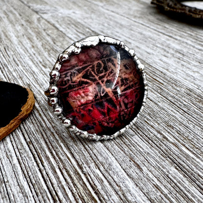 Road To Nowhere - Dive Bar Graffiti Ring Fine Silver Size 10.5 / One of a Kind