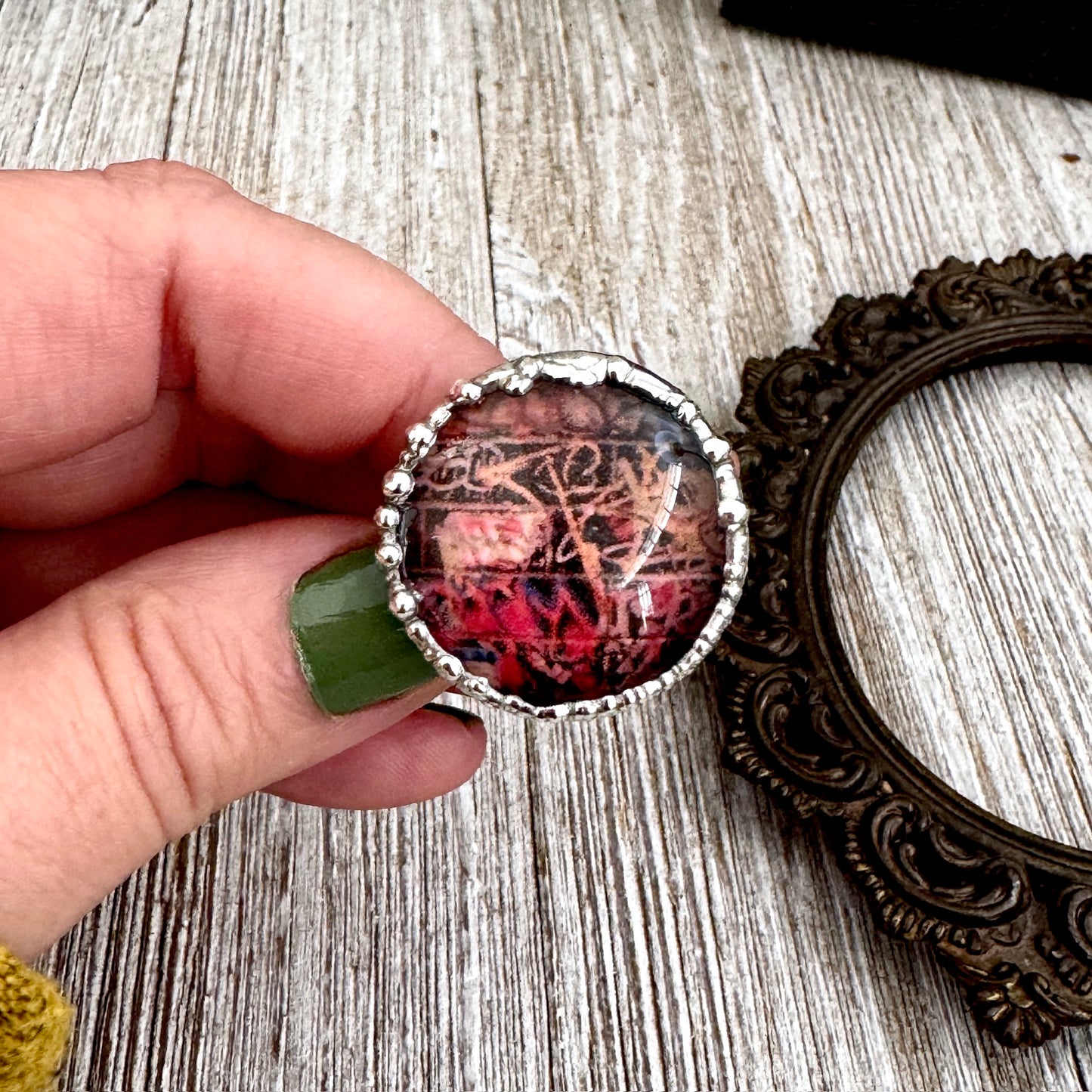 Road To Nowhere - Dive Bar Graffiti Ring Fine Silver Size 10.5 / One of a Kind